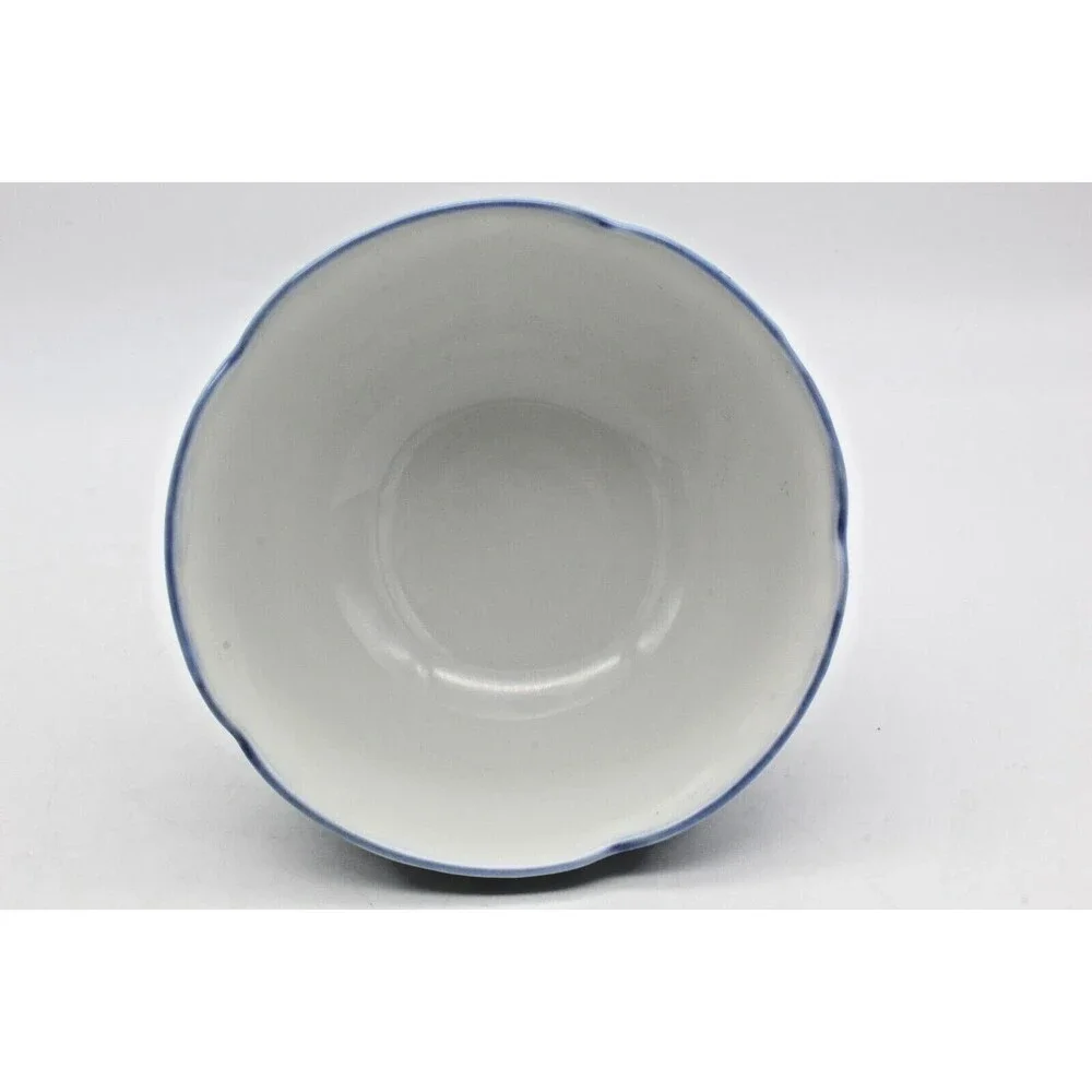 Rice Bowls Ume Japanese Porcelain Set of 4 Blue White Plum Blossom Vintage